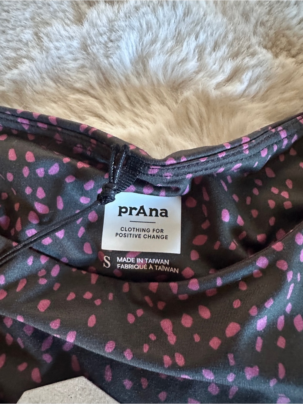 Prana Black Midi Dress with Pink Dot Print - Picture 3 of 4